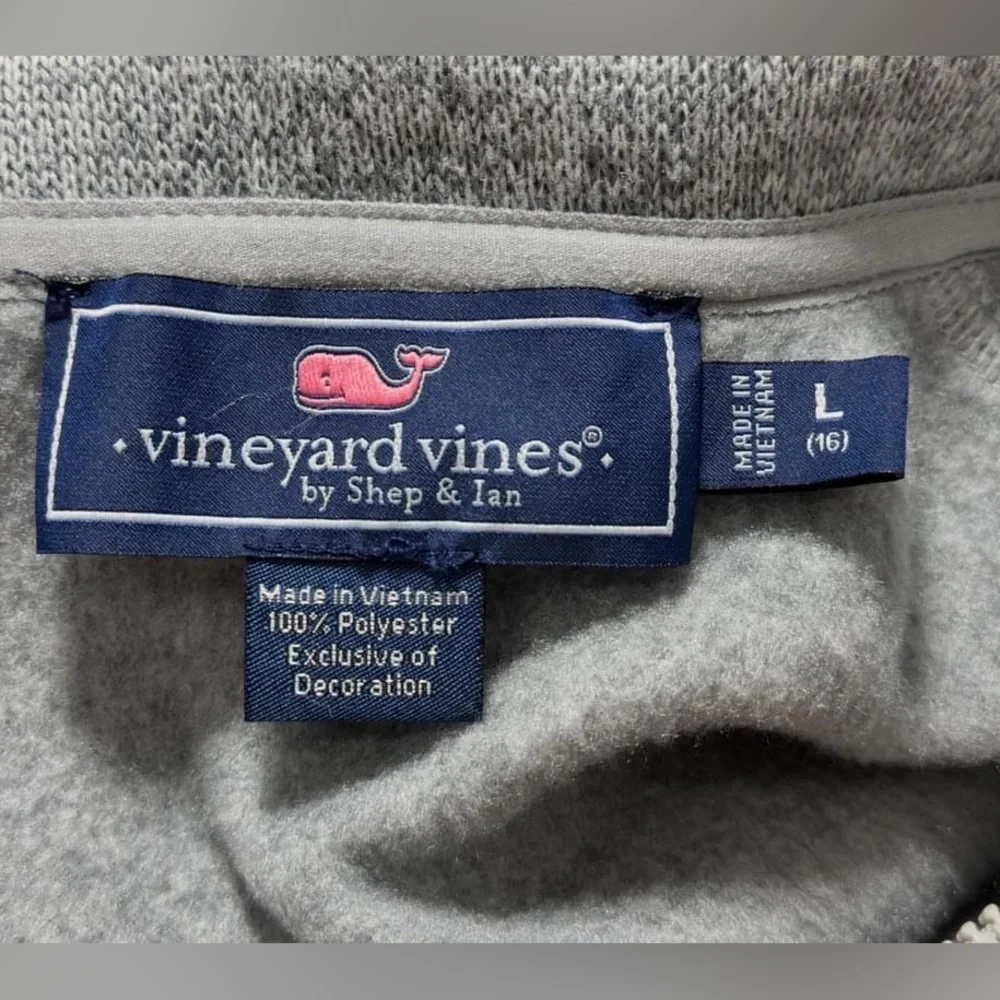 Vineyard Vines Heather Gray Full Zip Sweater Vest Unisex Size L (16)